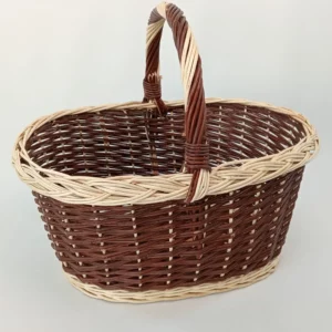 Panier en osier brut / blanc